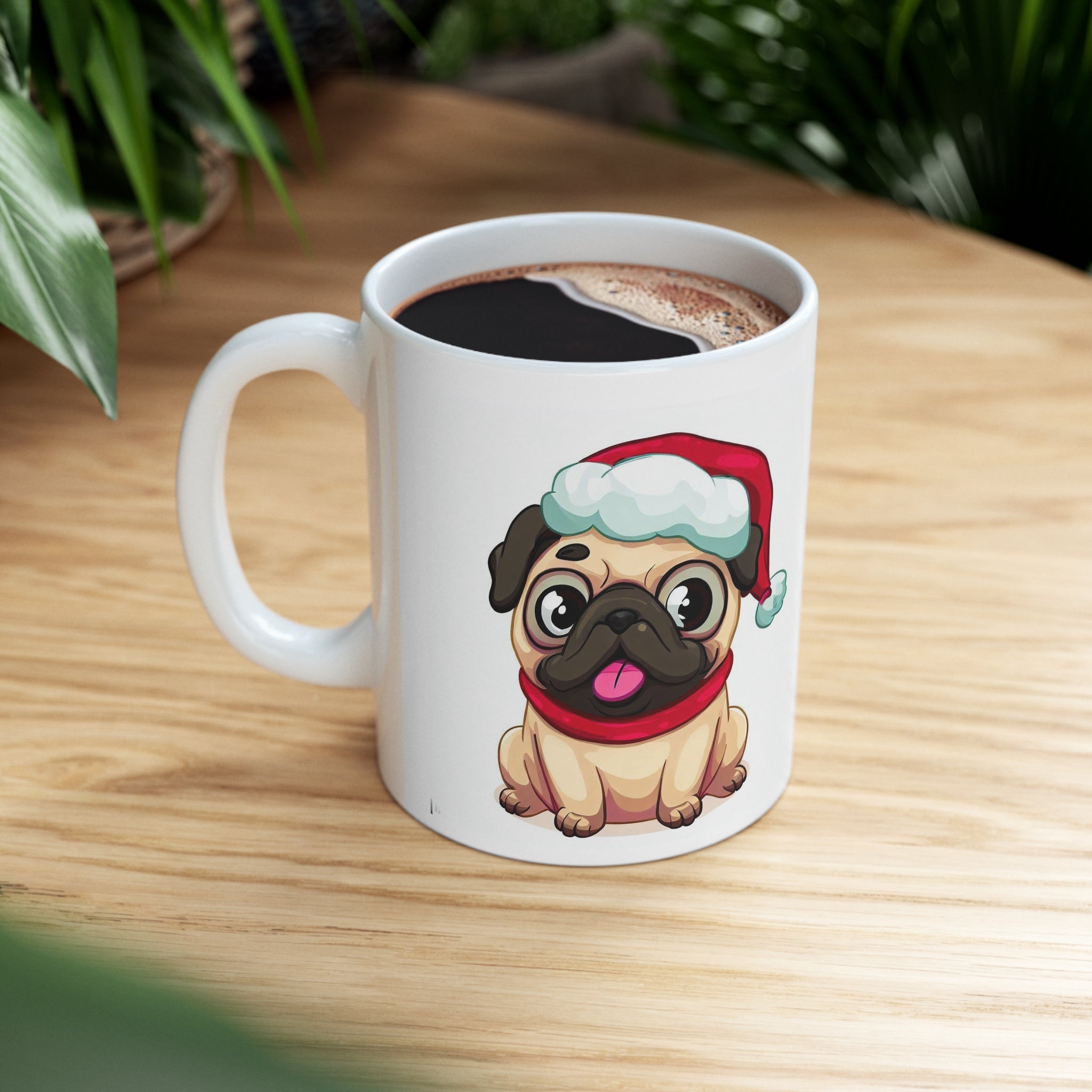Ceramic Mug 11oz Christmas Pug