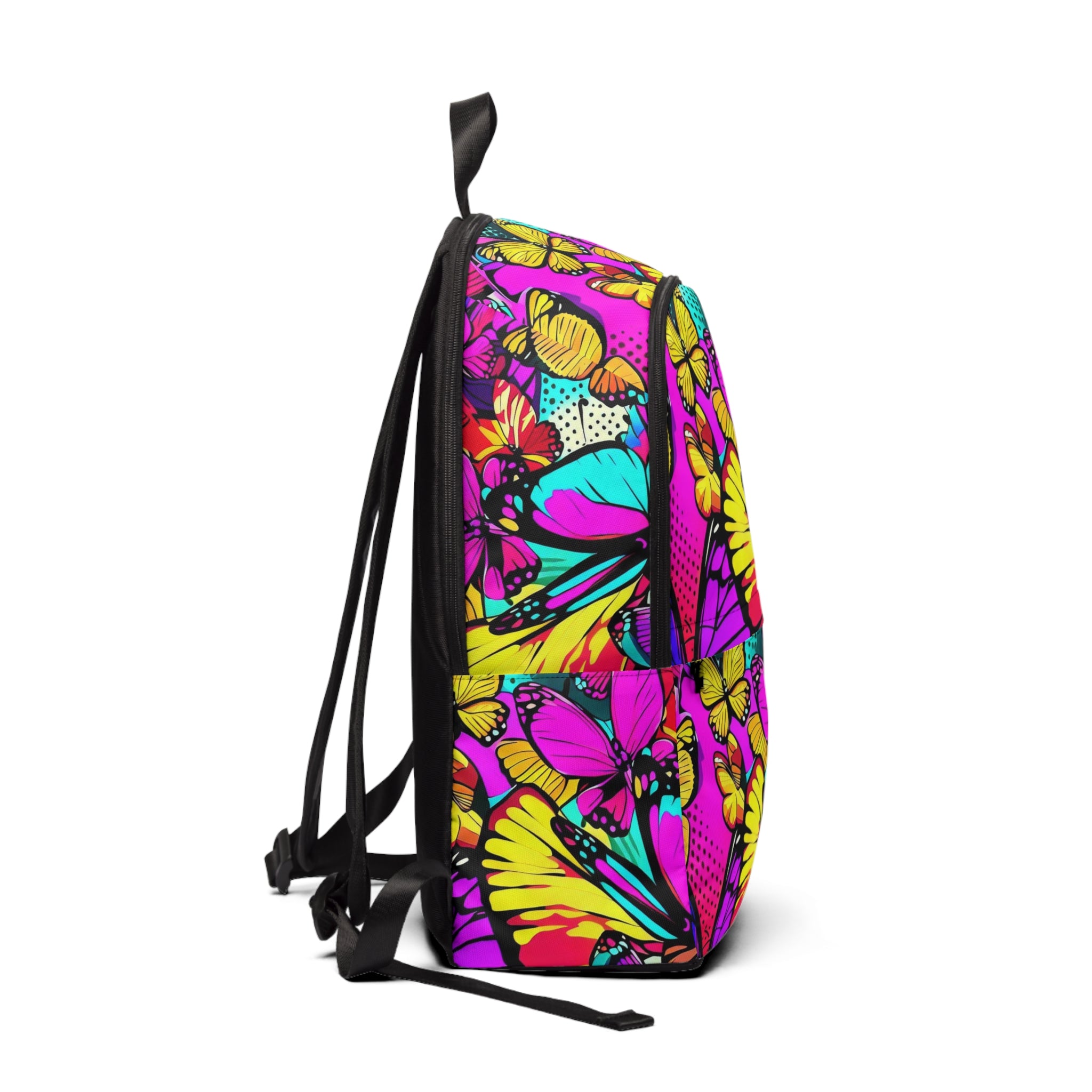 Unisex Fabric Backpack Butterflies in Pop Art