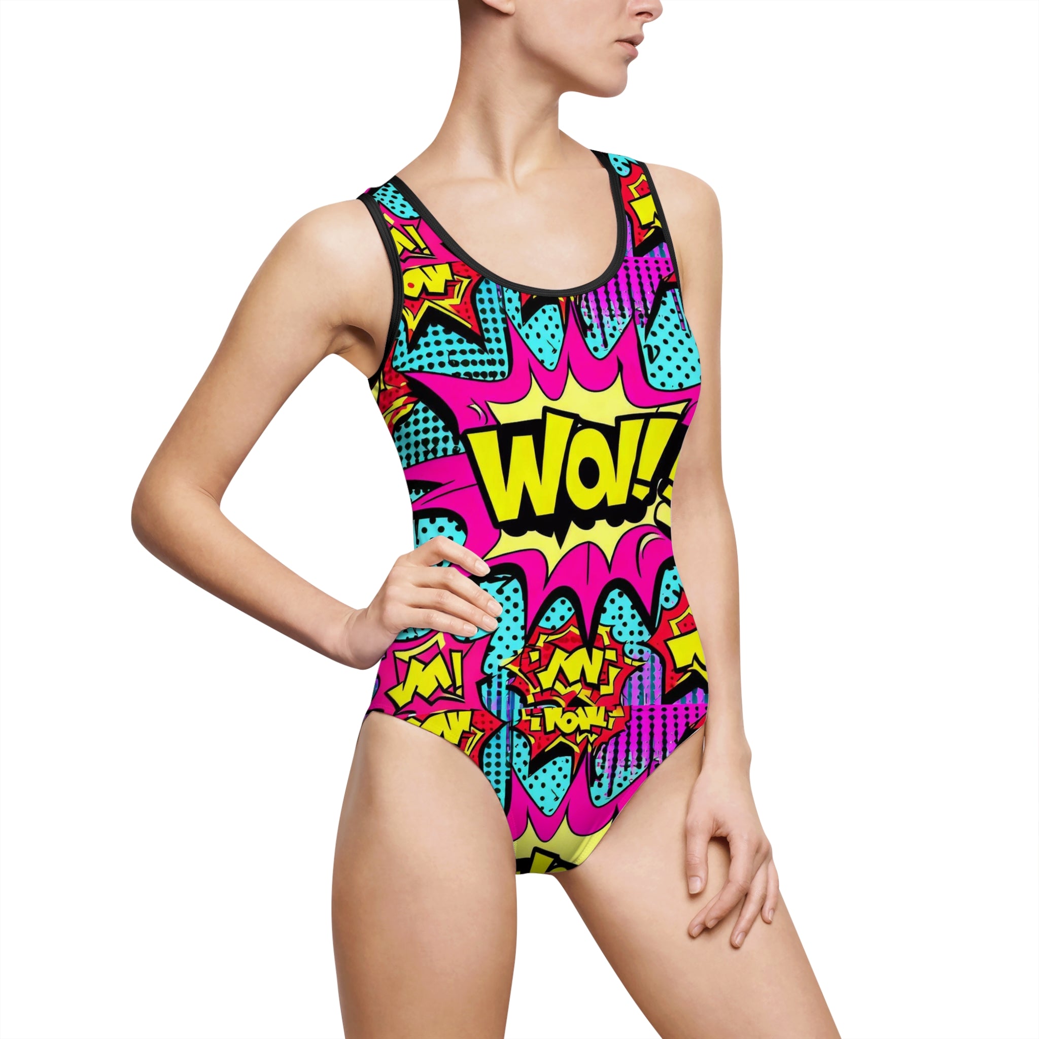 Women's Classic One-Piece Swimsuit (AOP) Pop Art