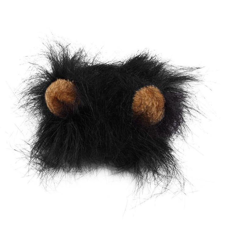 Funny Pet Hat For Small Dogs Cats Hat Emulation Lion Hair Mane Ears Head Cap Scarf Pet Halloween Festival Costume