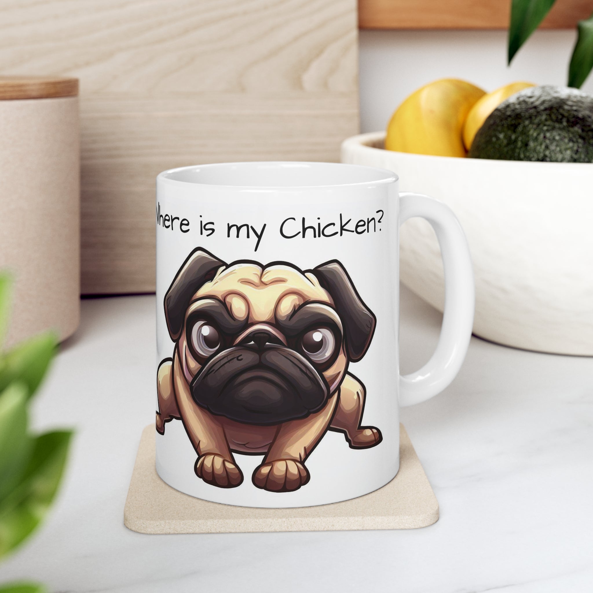 Ceramic Mug 11oz Angry Pug