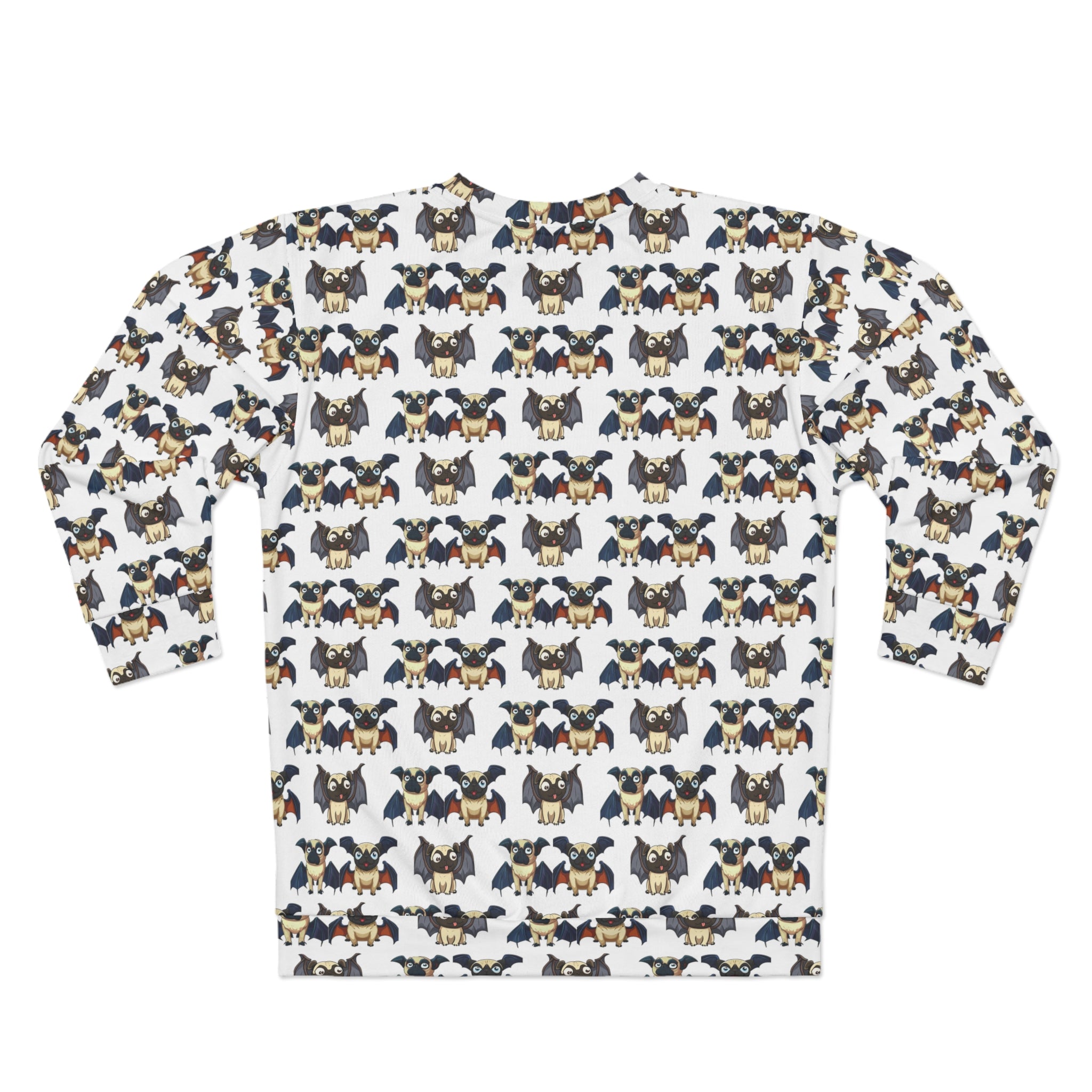 Unisex Sweatshirt (AOP) Pug Bat Patern Halloween