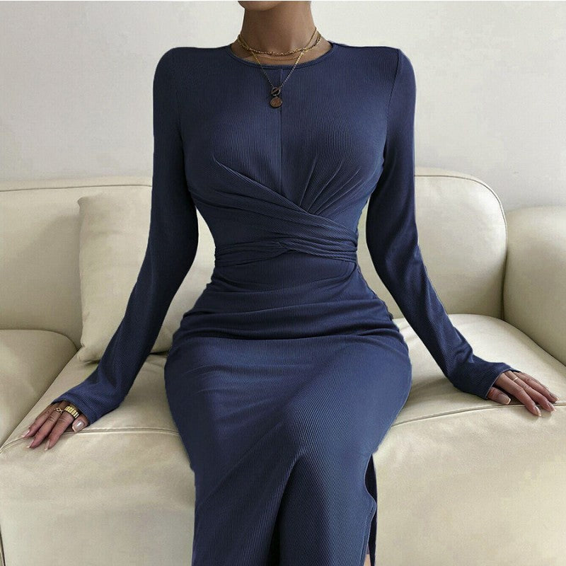 Women's Knitted Jumpsuit Bottoming Skirt Slim-fit Slimming Dress