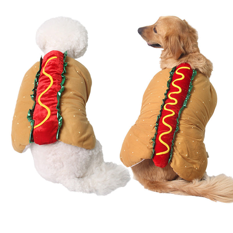 Pet Dog and Cat Costume, Cute Hot Dog Sandwich Costume, Funny Hot Dog Clothes, Cat Costume