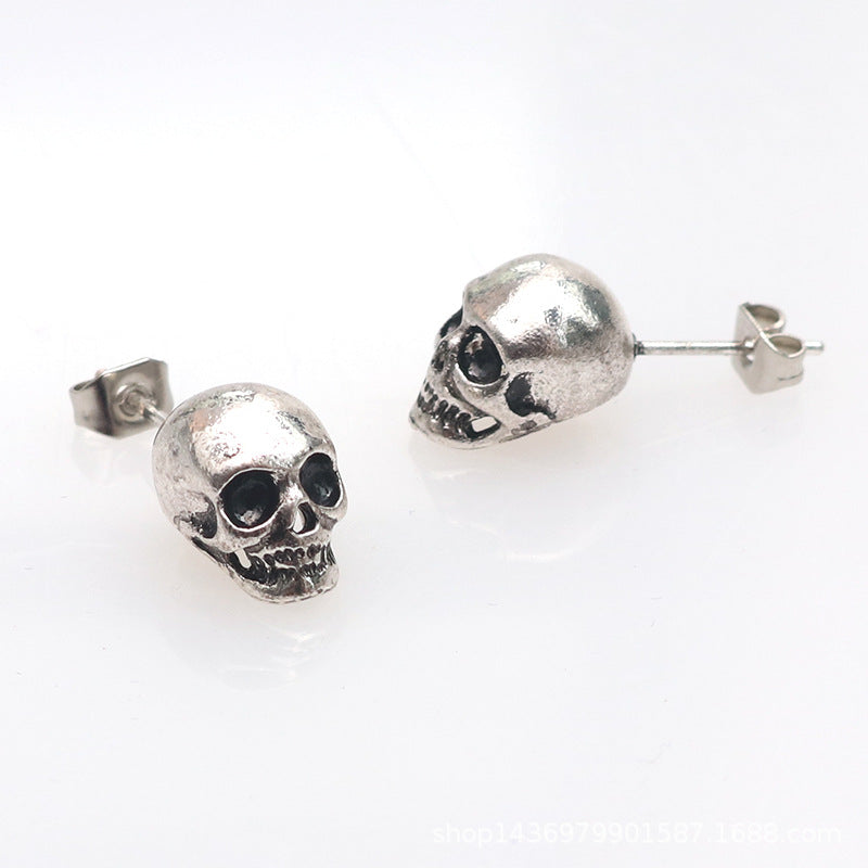 Personality Retro Skull Eardrops Earrings For Halloween