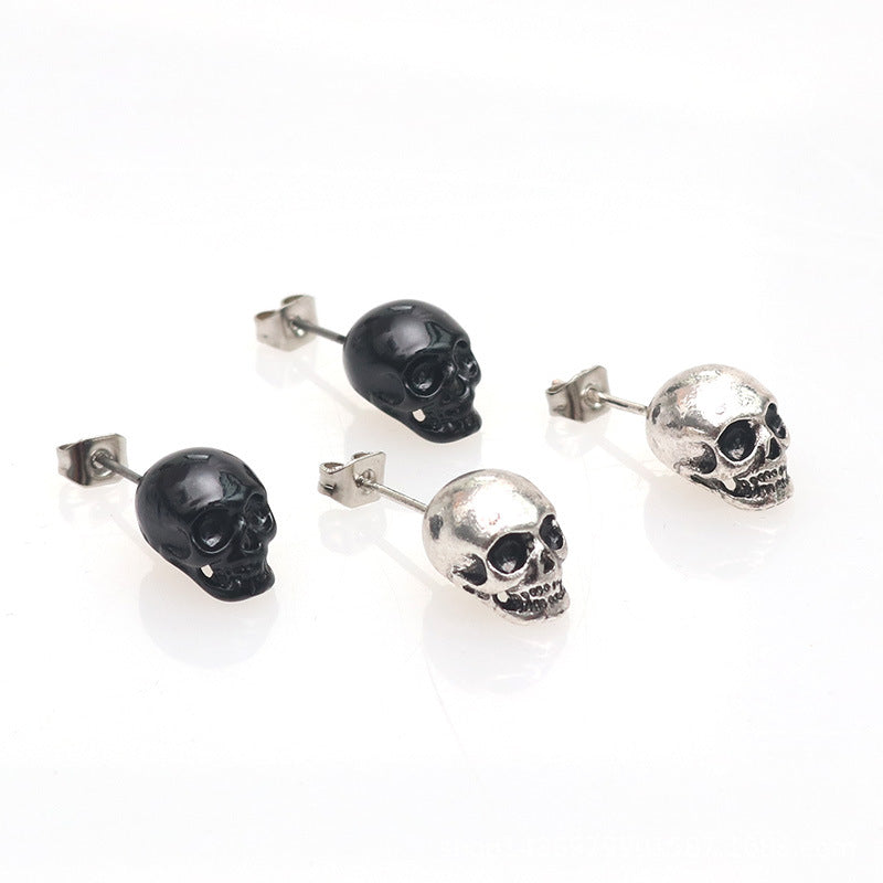 Personality Retro Skull Eardrops Earrings For Halloween