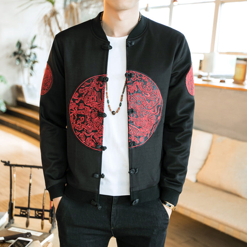 Jacket Coat Chinese Style Embroidery Retro