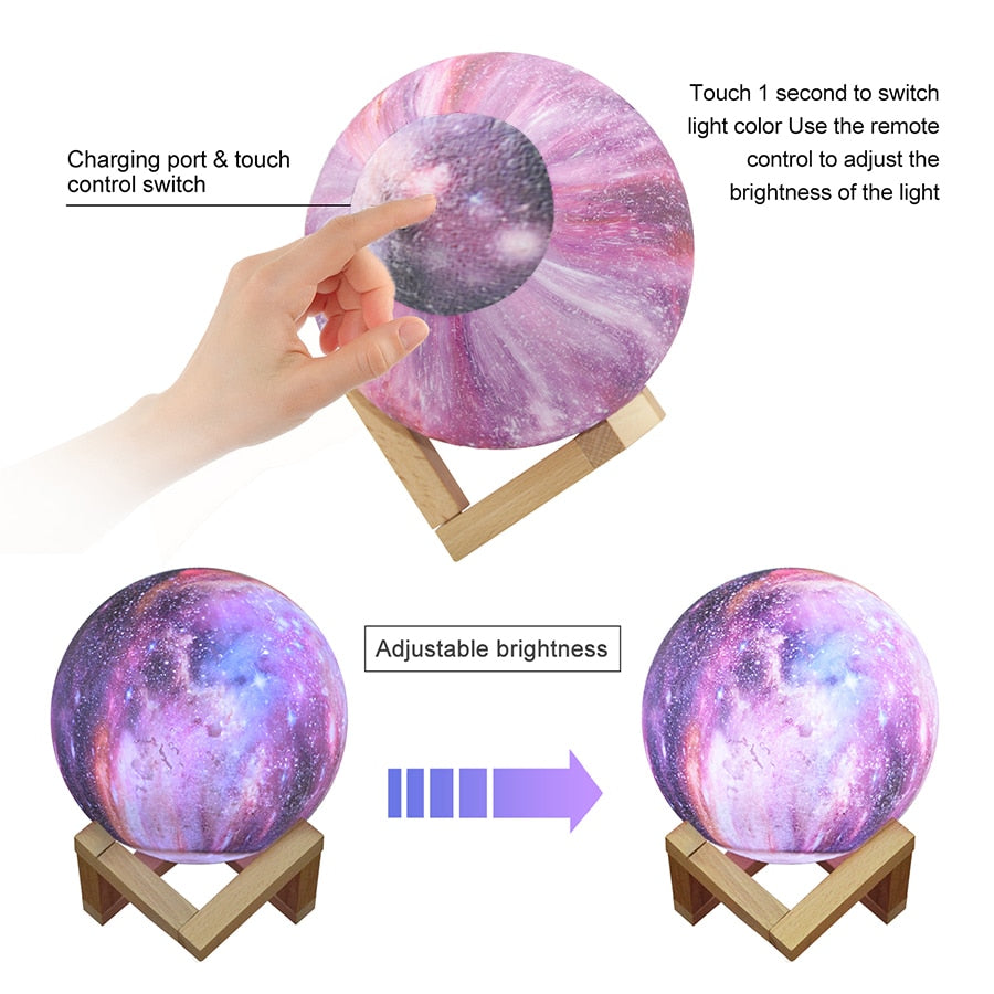 Colorful Starry Sky Moon Lamps